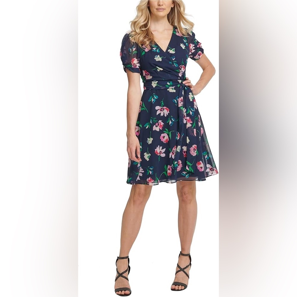 DKNY Floral Navy Dress